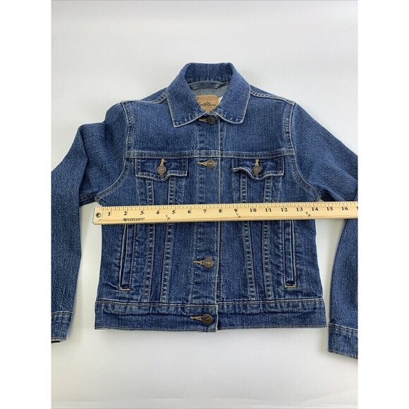 Levi Strauss Youth Girls Denim Jean Jacket Button Collared Fitted Size Large - Picture 6 of 14